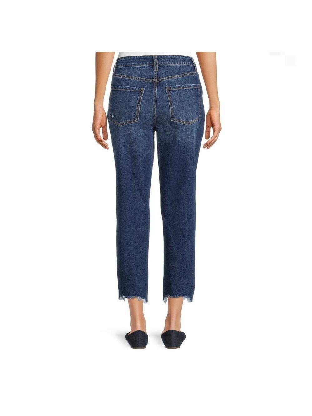 Time and Tru Women's Boyfriend Jeans with Sharkbite Hem Mid-Rise Size 10 - Picture 4 of 11